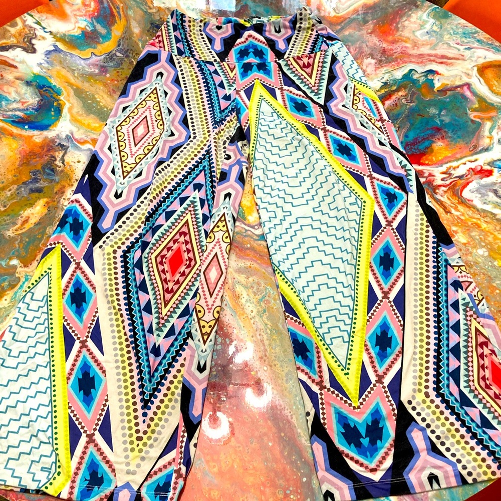 Print palazzo yoga pants size Large